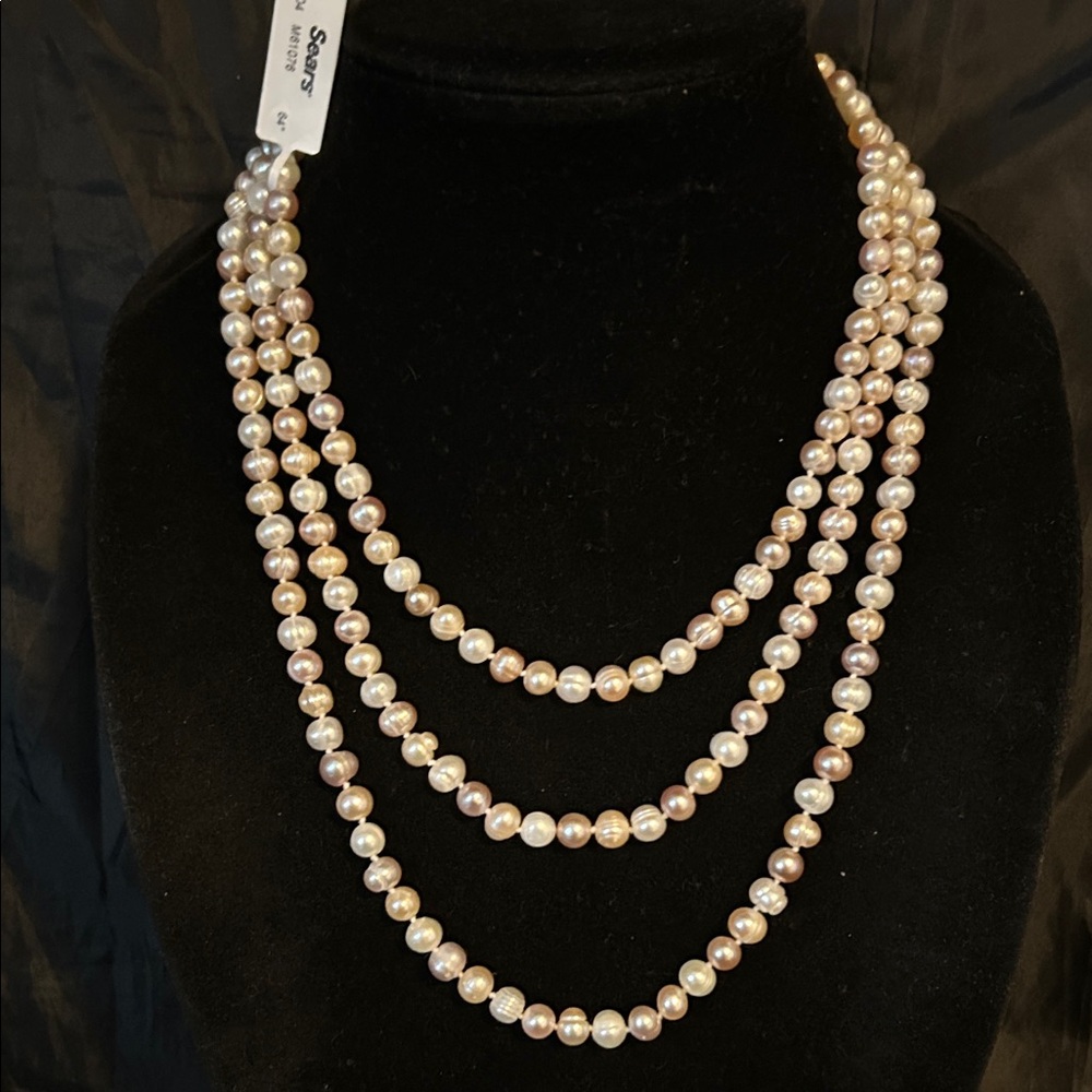 Sears VTG  62” Long Fresh Water  Pearl Necklace Never Wore